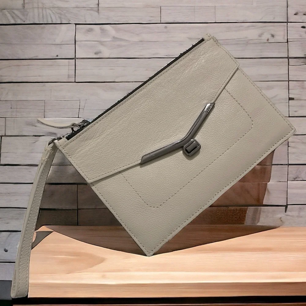 Botkier New York genuine leather Valentina envelope Cream clutch